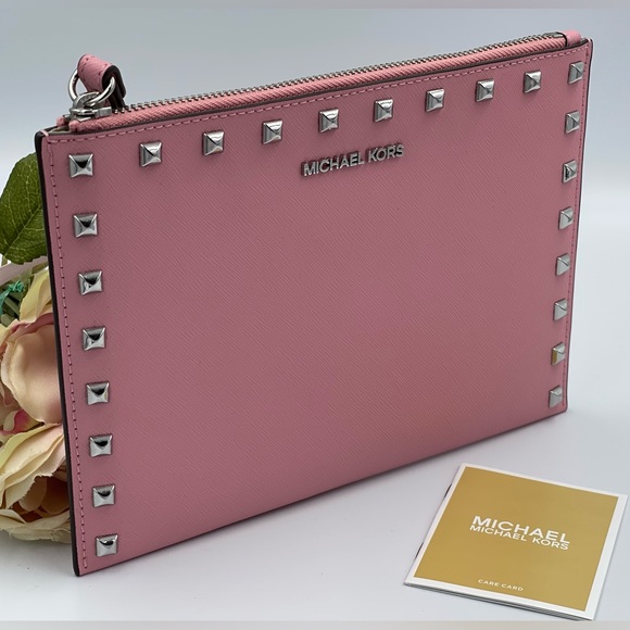 Michael Kors Jet Set Travel XL Studded Clutch Wristlet - Picture 2 of 9